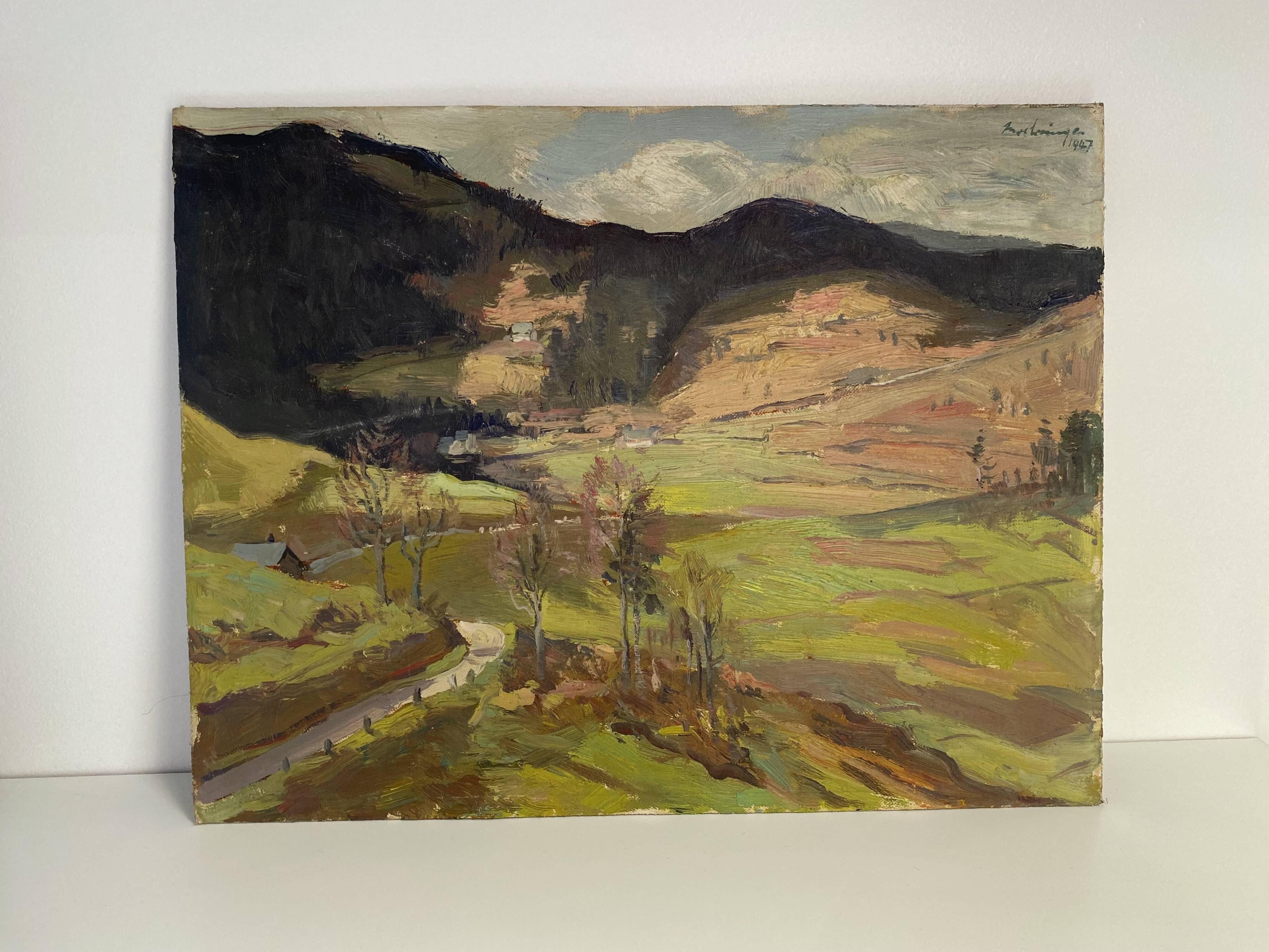 Landscape painting, oil painting 1947