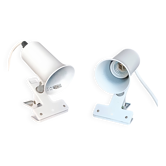 Two vintage Lita white metal clamp lamps
