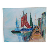 Tableau bateaux au mouillage