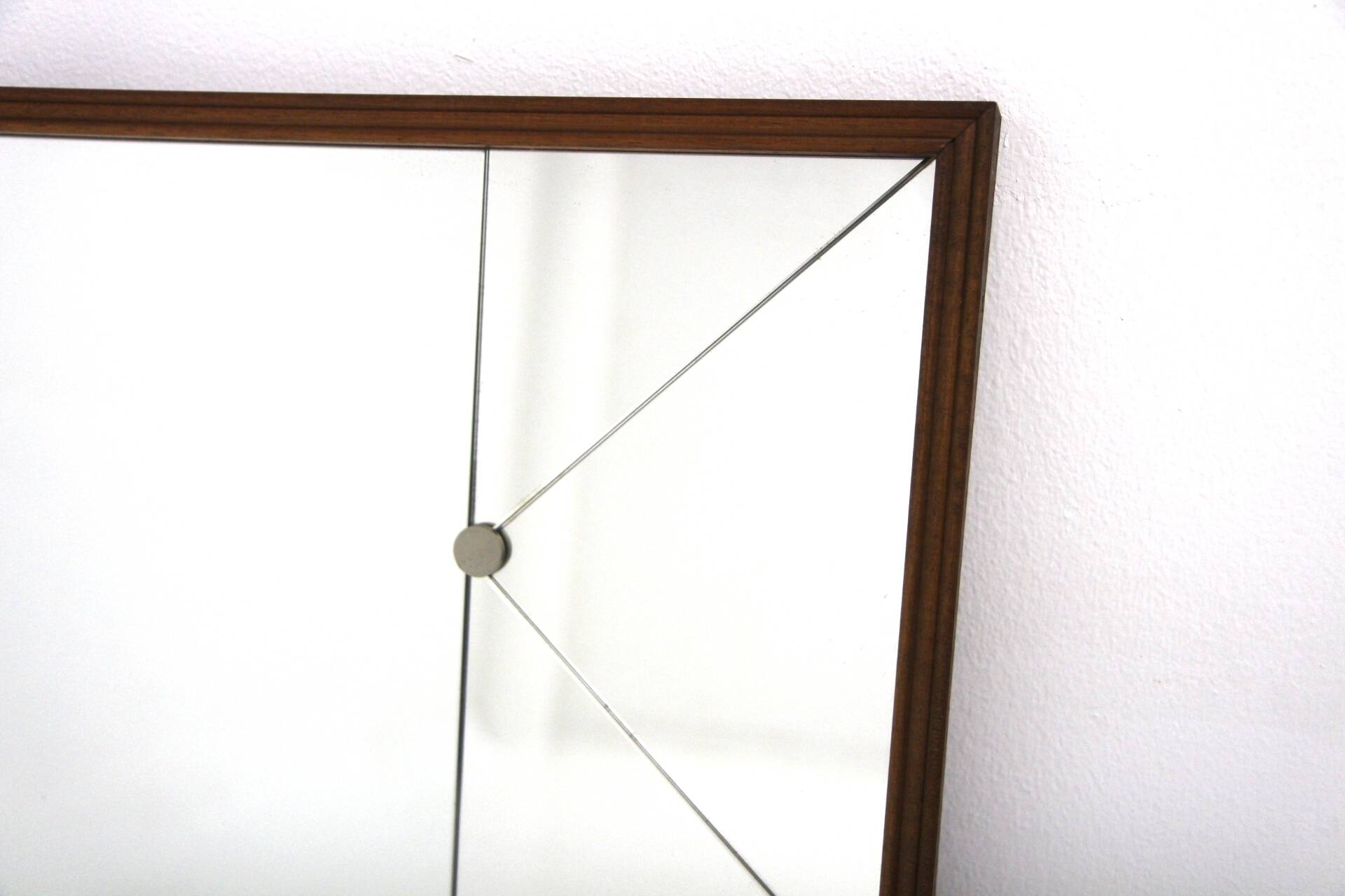 Scandinavian teak and metal mirror, Sweden, 1960, 73x117cm