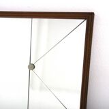 Miroir scandinave en teck et en métal, Suède, 1960, 73x117cm