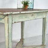 Vintage white solid wood side table (France, circa 1960)