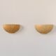 Pair of vintage beige ceramic wall lights, France, 1970.
