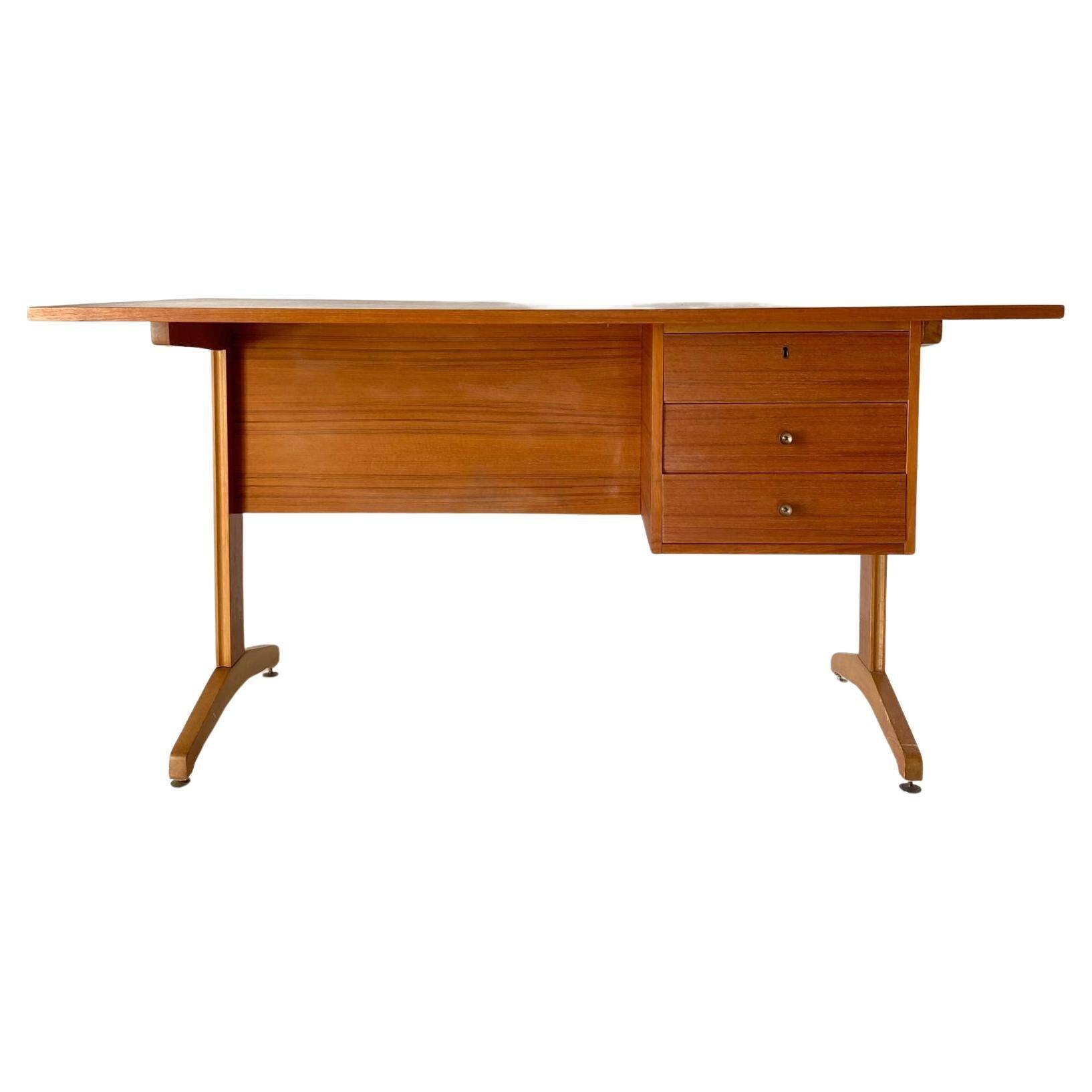 1960s scandinavian desk in teak wood