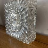 Plafonnier en verre taillé, années 50