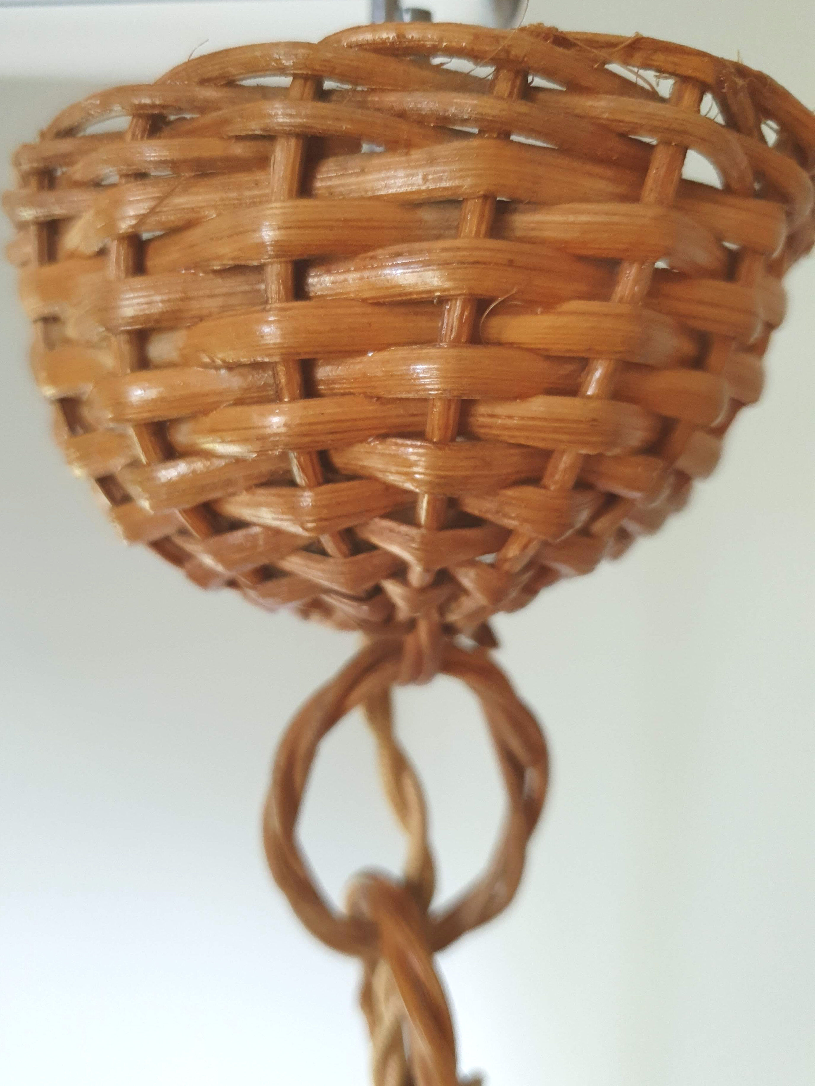 Vintage rattan hanging lamp