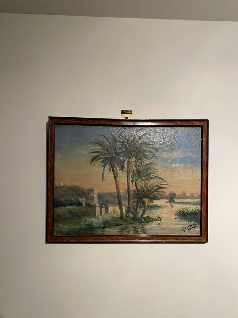 Old painting, orientalist landscape, signed George 20th century