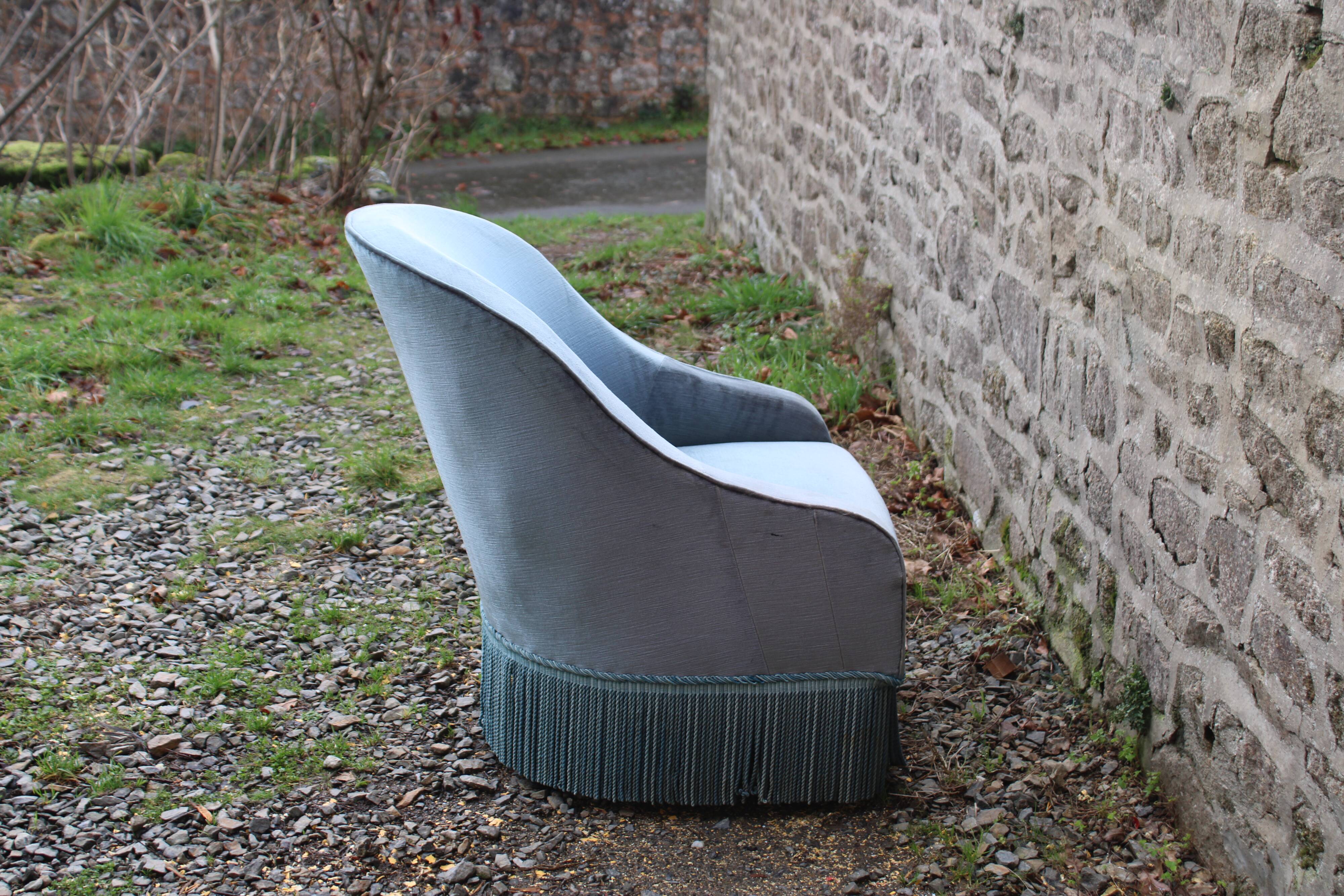 Vintage velvet toad armchair