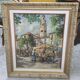 B Franco: Oil on panel, depicting a lively market scene.