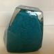 Blue and gold pentagon vase made of glass paste