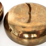 Paire de Cendriers / Vide-Poche et Boîte de Rangement en Laiton Plaqué Argent par Casa Padrino