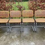 Suite of 4 vintage Chairs model Cesca designed by Marcel Breuer Design