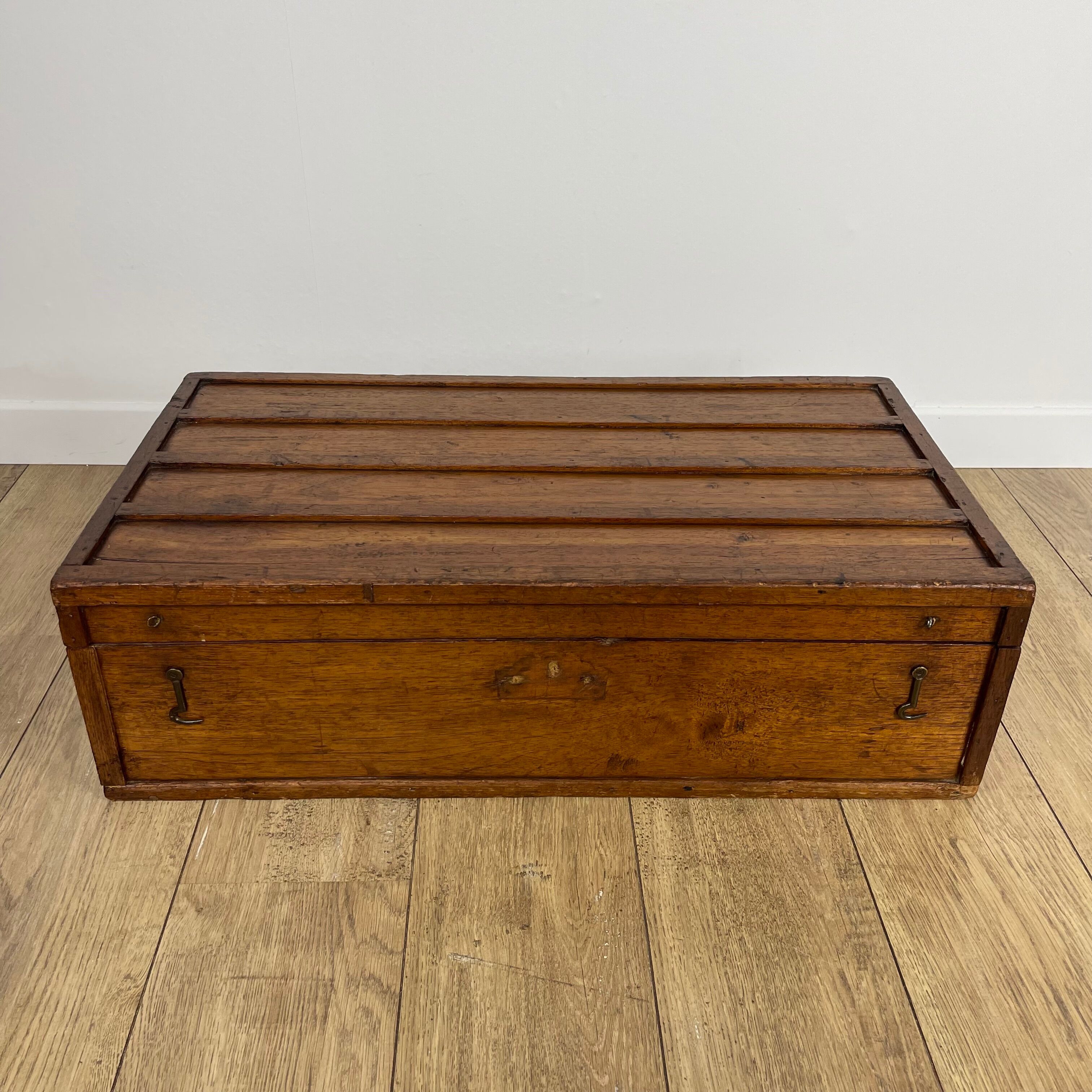 Old wooden travel chest