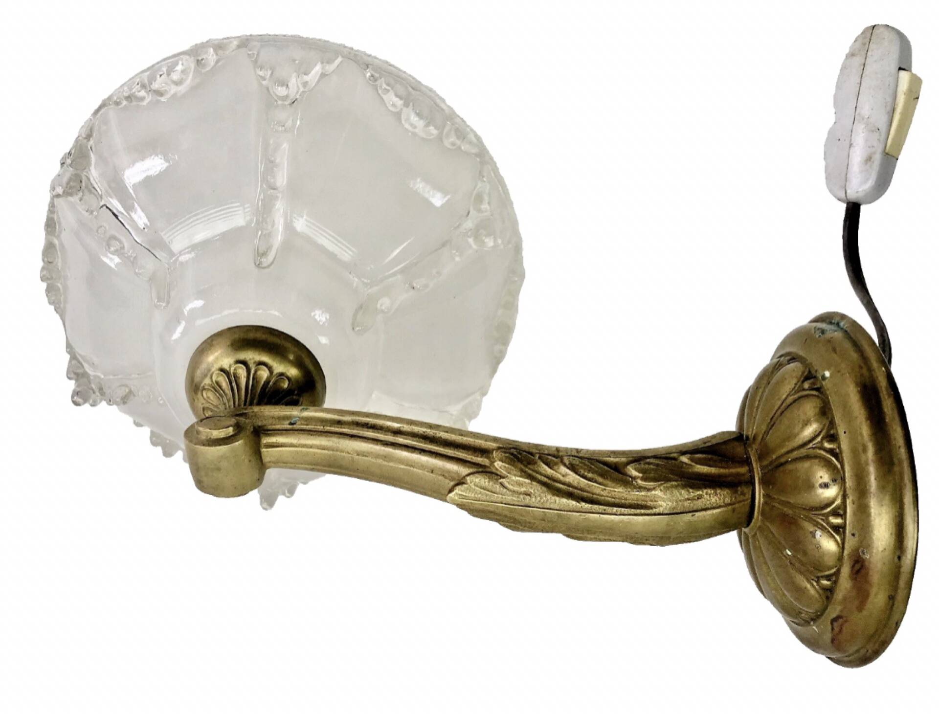 Ancienne applique bronze Art Déco 1930  vasque glaçons Ezan