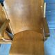 Wooden wooden metal base armchairs 1950s ́