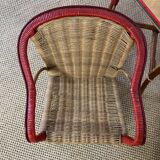 Ensemble table et fauteuils salon en rotin enfants