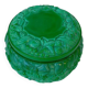 Bohemian handmade malachite glass candy dish or jewelry box.