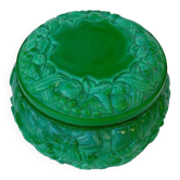 Plat à bonbons ou boîte à bijoux en verre malachite fait main bohémien.