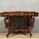 Fiddle-shaped mahogany pedestal table, Napoleon III period, circa 1850