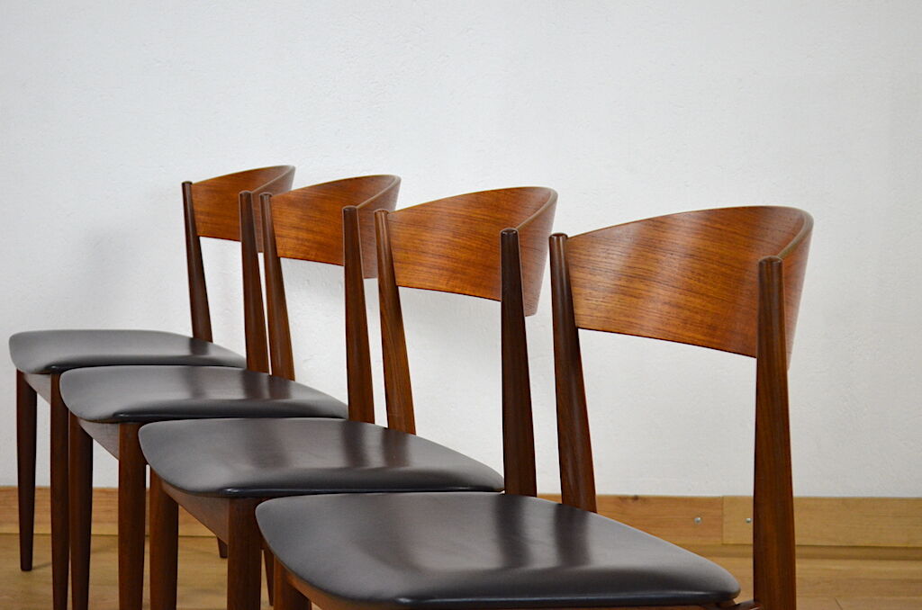 4 vintage scandinavian chairs in teak jydsk mobelindustri 1960