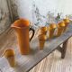 Service carafe et verres céramique jaune