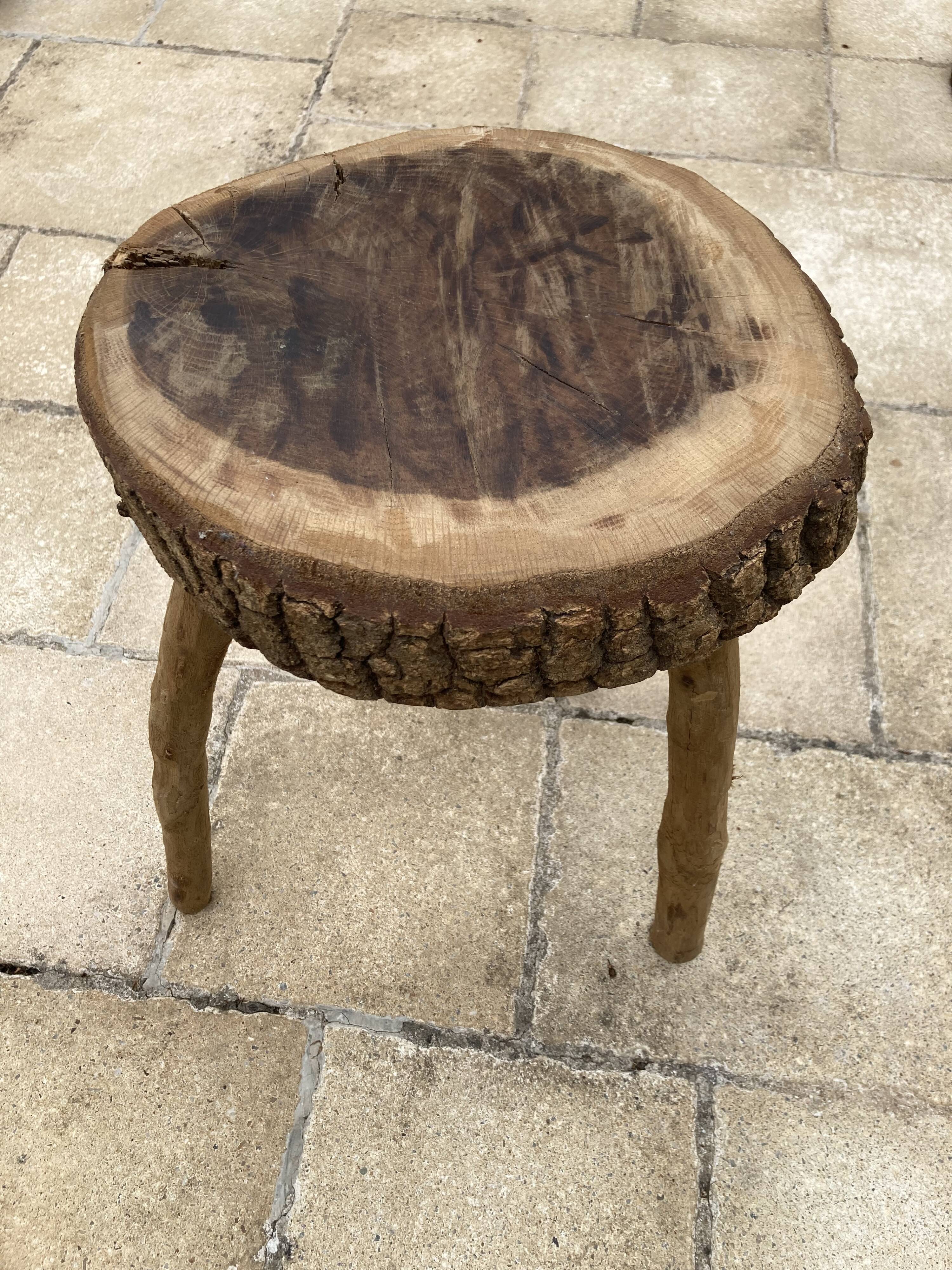 Brutalist coffee table and its stool