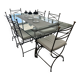 Roche Bobois glass and steel dining table and 6 chairs