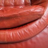 Vintage Osaka loveseat in oxblood leather by Natuzzi Italy