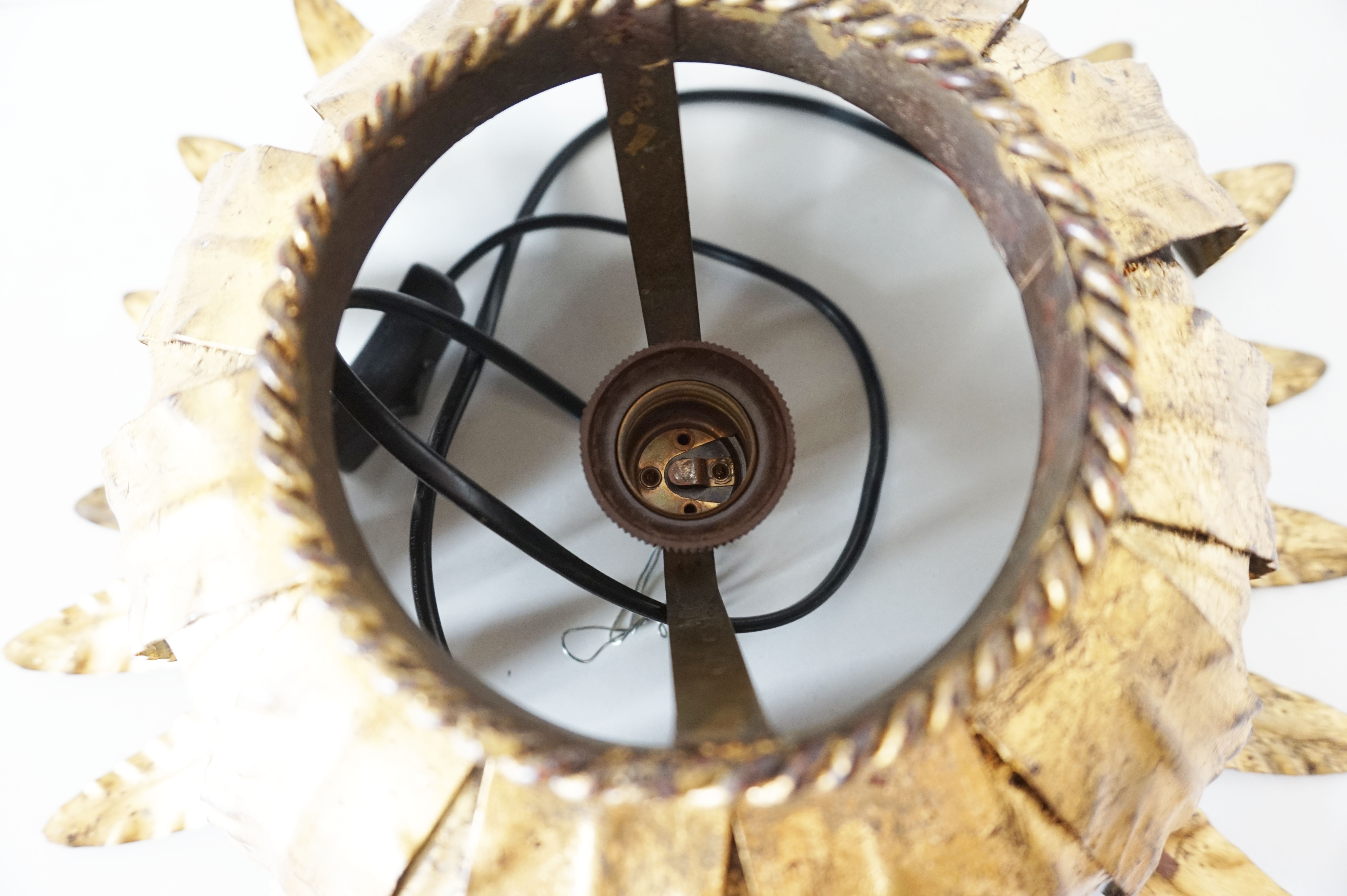 Wall lamp or ceiling lamp flower in gilded metal