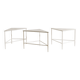 Set of Three French White Metal Side Tables by Mathieu Matégot, 1950s