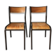 Pair vintage school chairs