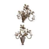 Set of two wrought iron wall sconces