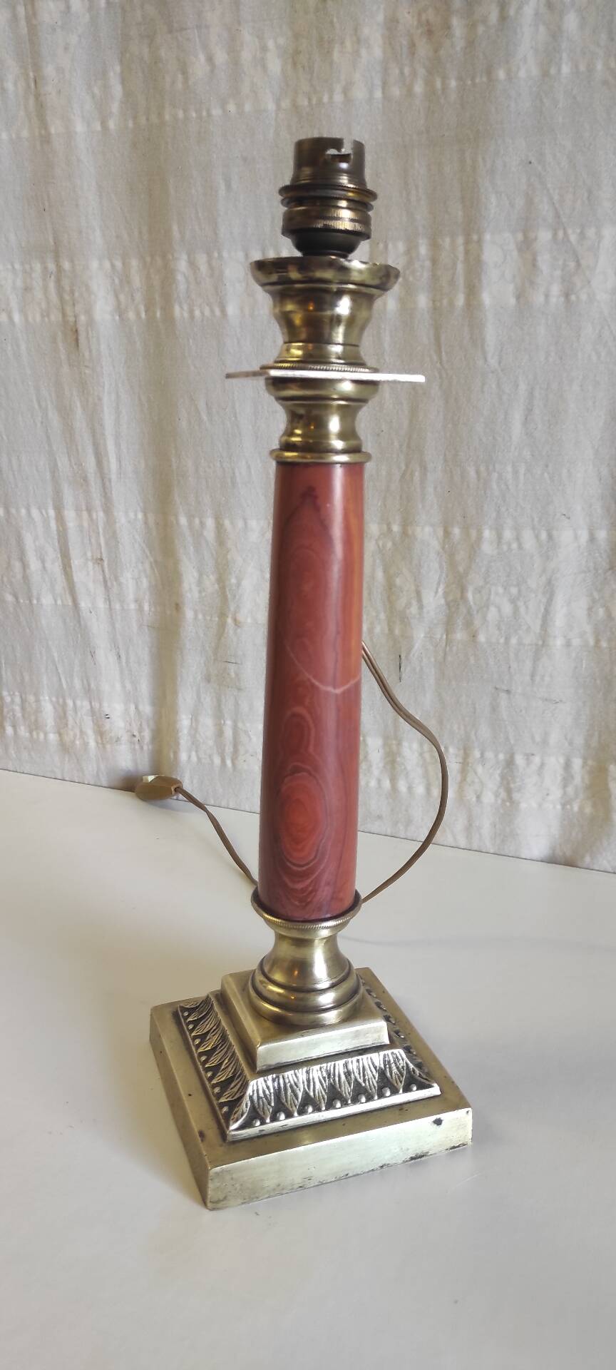 Table lamp base in bronze and marble - 19th century