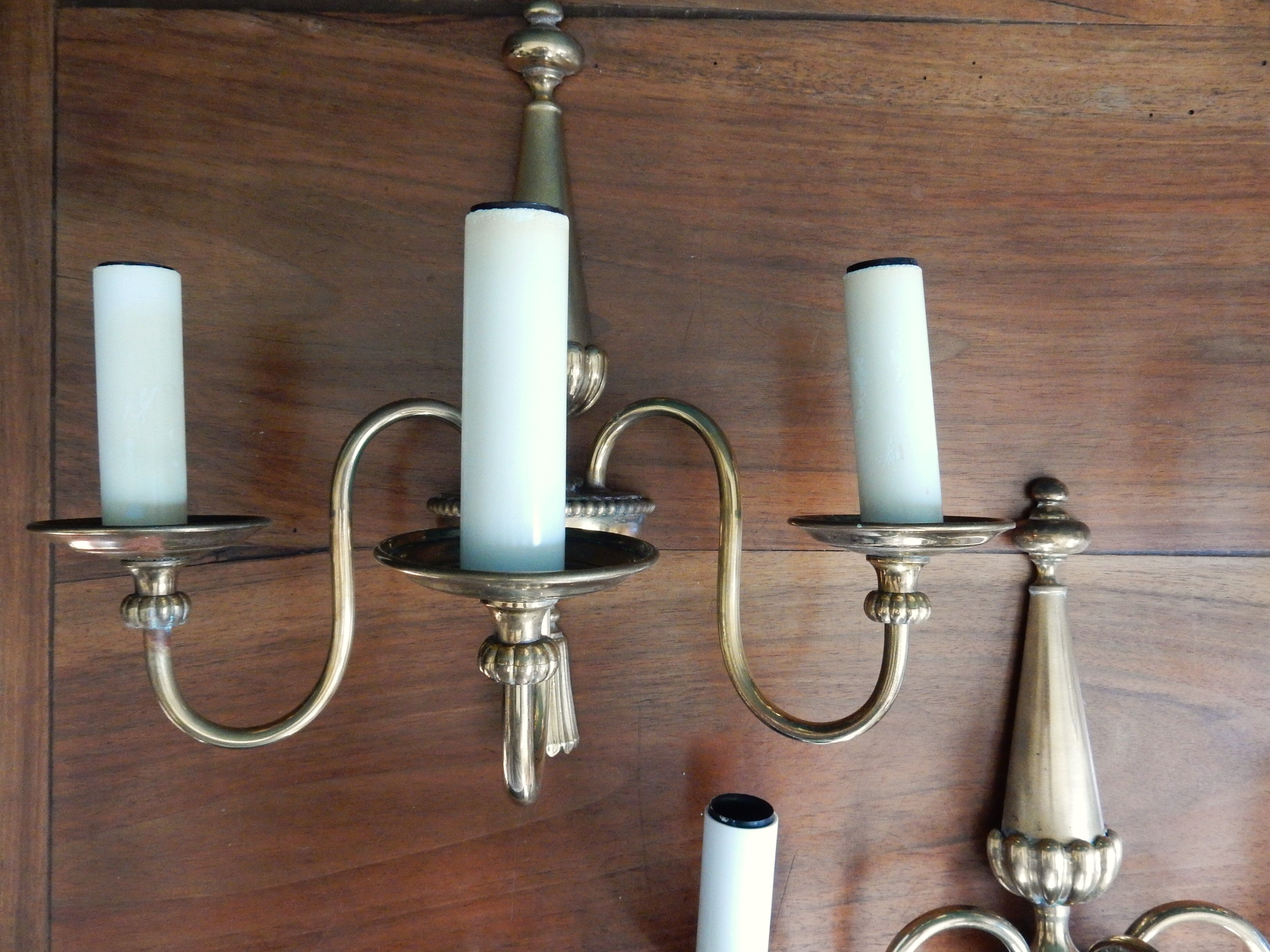 Brass wall chandelier 3 burners