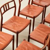 Niels Otto Moller Set of 8 Model 79 Dining Chairs in Rosewood and Leather for JL Mollers 1966