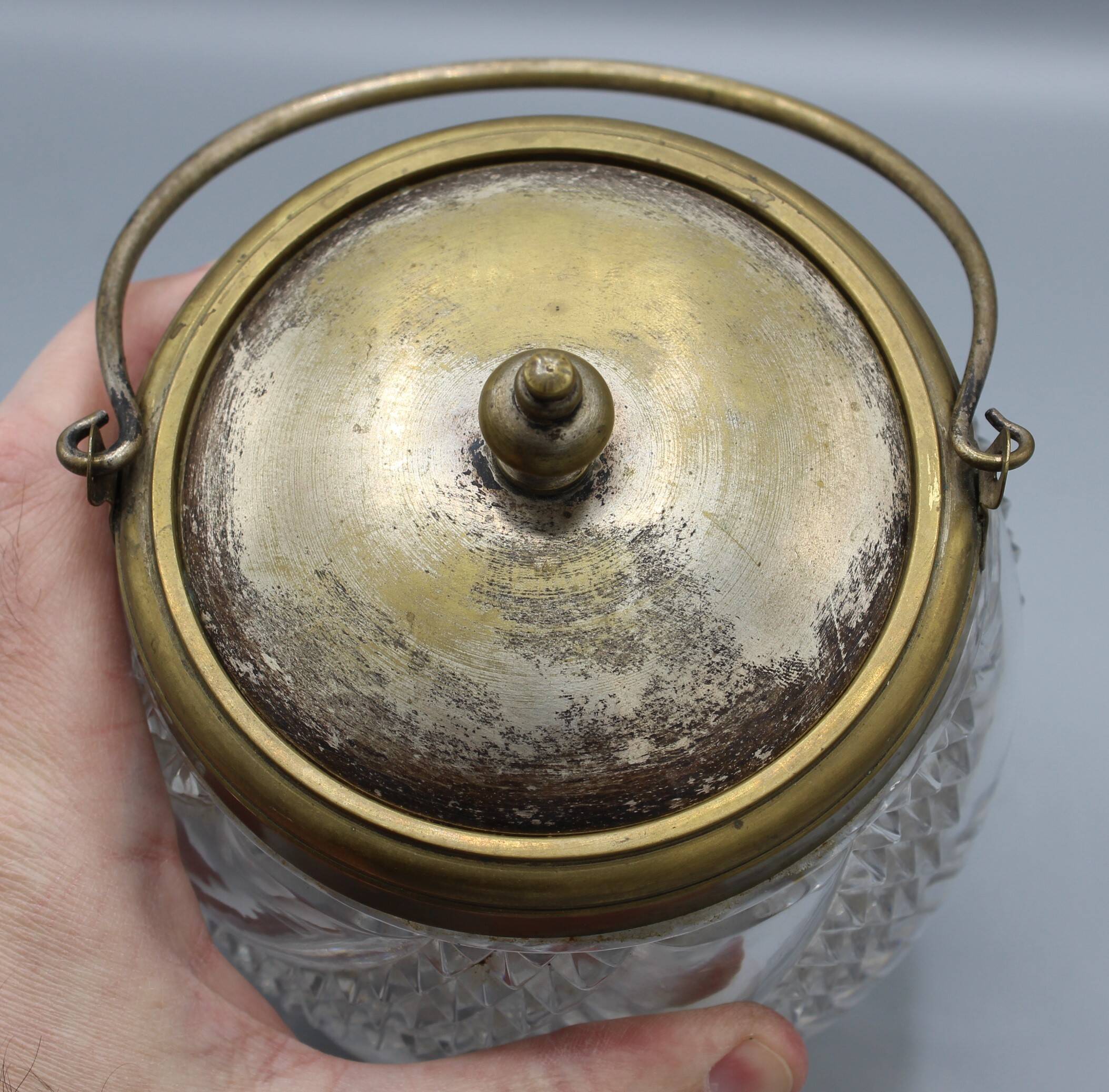 Old 19th century biscuit bucket - baccarat serpentine model