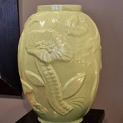 Grand vase en faïence à glaçure céladon/vert, suédois moderne