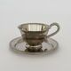 Set of 6 Antique Early 20th Century Silver Plated Coffee Cups With Sau