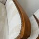 Paire de fauteuils art déco bois et tissu floral