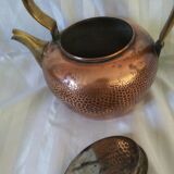 Old kettle red copper and brass