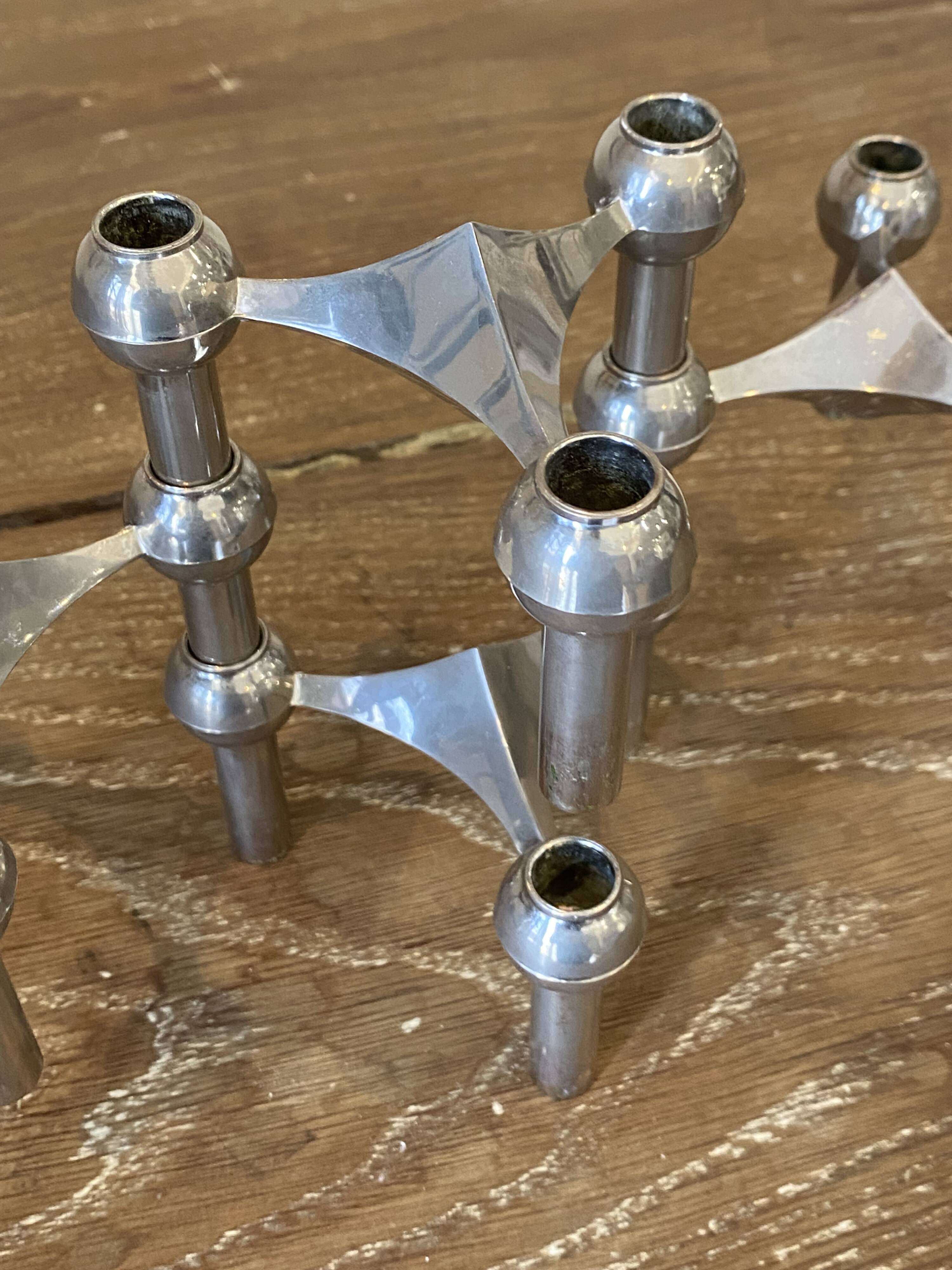 Set of 4 modular s22 candle holders nagel vintage 1970