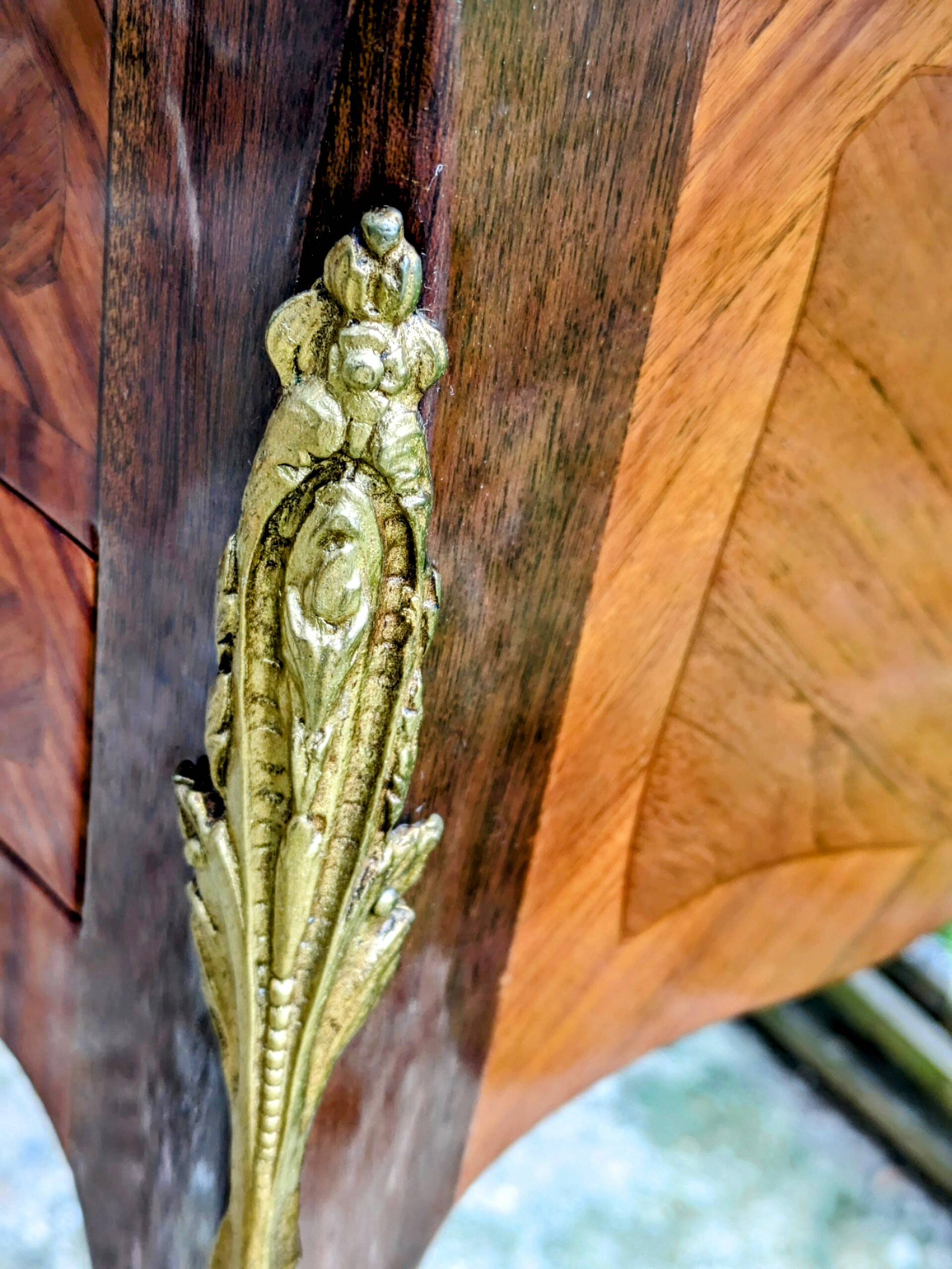 Coiffeuse marqueterie de palissandre style Louis XV