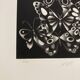 Mario avati (1921-2009), papillons, manière noire, 1970