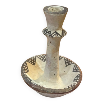Berber candle holder from the Rif, Morocco - terracotta
