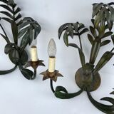 Pair of vintage palm leaf appliques