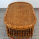 Table basse vintage bambou et osier tressé