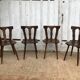 4 brutalist-style wooden chairs