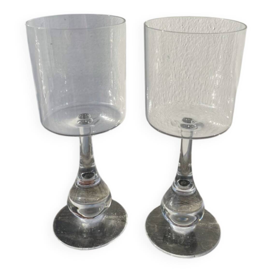 Pair of crystal goblets from Baccarat.
