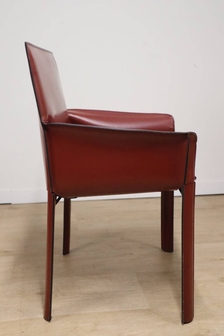 Vintage De Couro leather upholstered armchair, 1980s