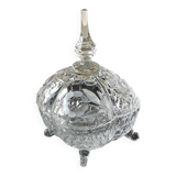 Large candy box in cut Bohemian crystal. Floral/Star motifs